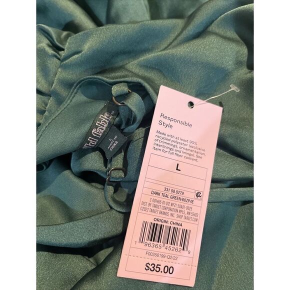 WILD FABLE Women's Sleeveless Mesh Bodycon Dress - Size Large Green - Picture 5 of 5